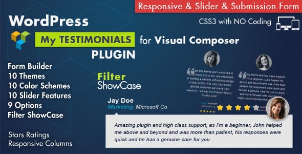 Testimonials Showcase for Visual Composer Plugin 4.0