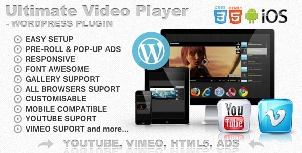Ultimate Player with YouTube, Vimeo, Ads WP Plugin 7.0.7