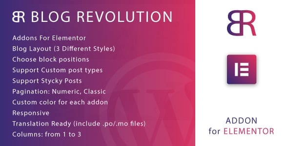 Blog Revolution for Elementor WordPress Plugin 1