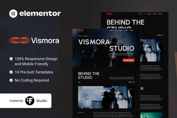Vismora — Elementor Template Kit for Creative Studios 1 Cover-Vismora