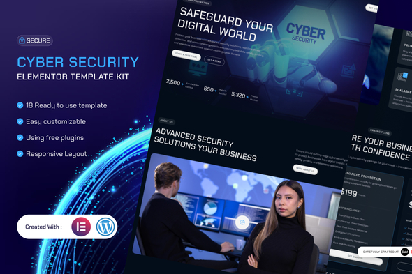 Secure – Cyber Security Elementor Template Kit 1 Cover-Secure