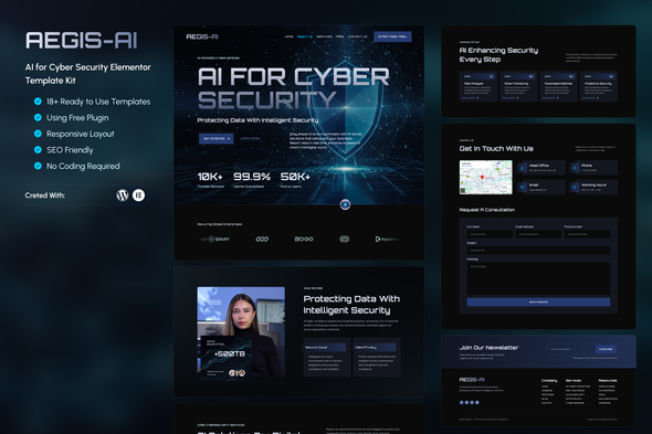 Aegis – AI for Cyber Security Elementor Template Kit 1 Aegis-Cover