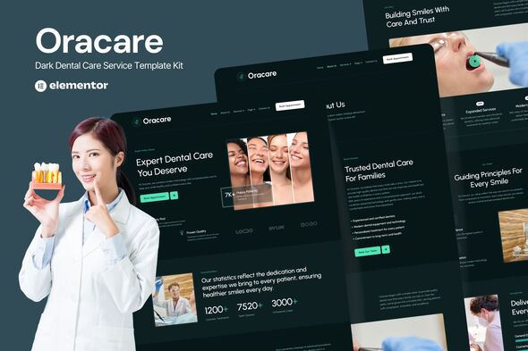 Oracare – Dental Care Service Website Elementor Template Kits 1 Oracare-Elementor-Cover