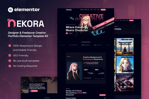 Nekora – Designer & Freelancer Creative Portfolio Elementor Template Kit 1 Cover-Image-46