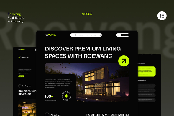 Roewang – Dark Real Estate & Property Website Elementor Template Kit 1 Elementor-Cover-5